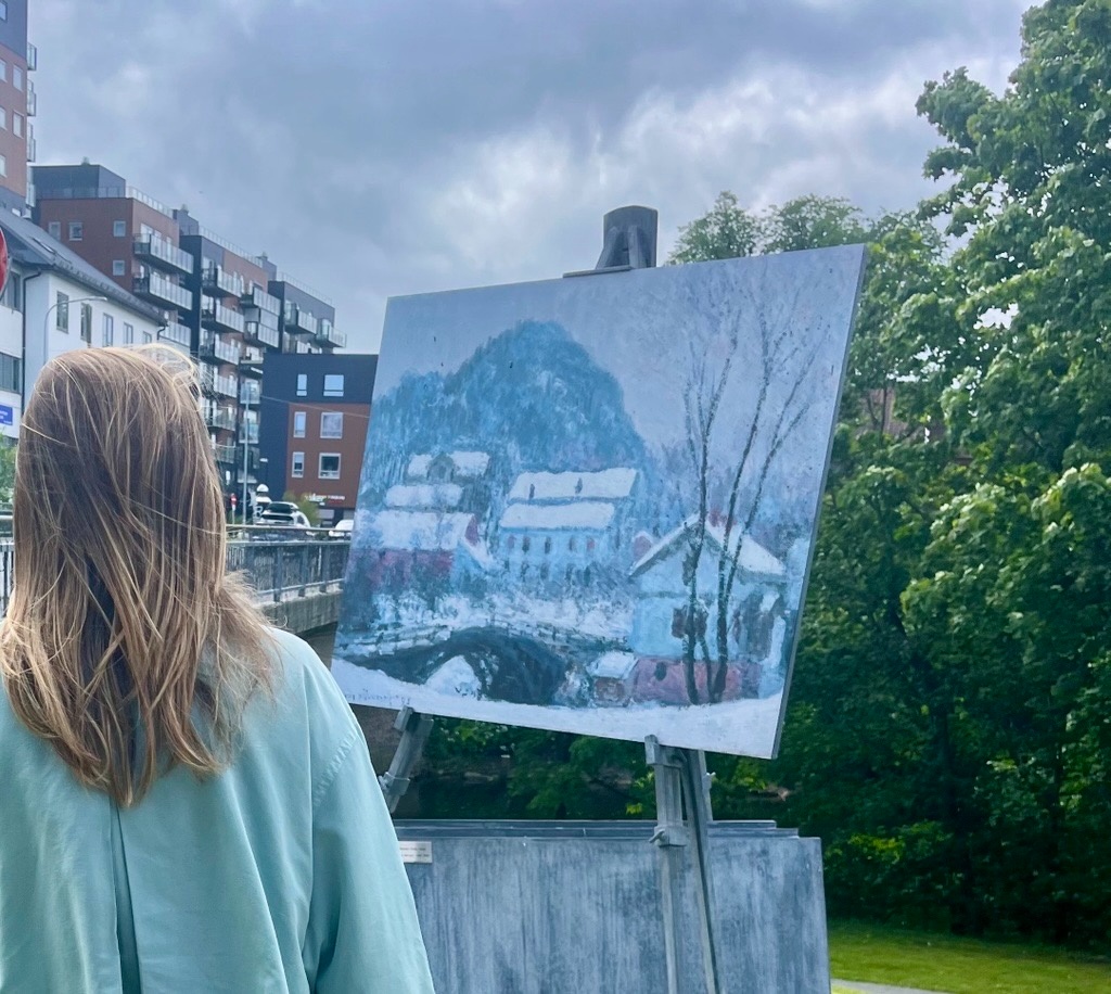 Claude Monet i Sandvika av Tobbe Malm, ved Løkketangen.
