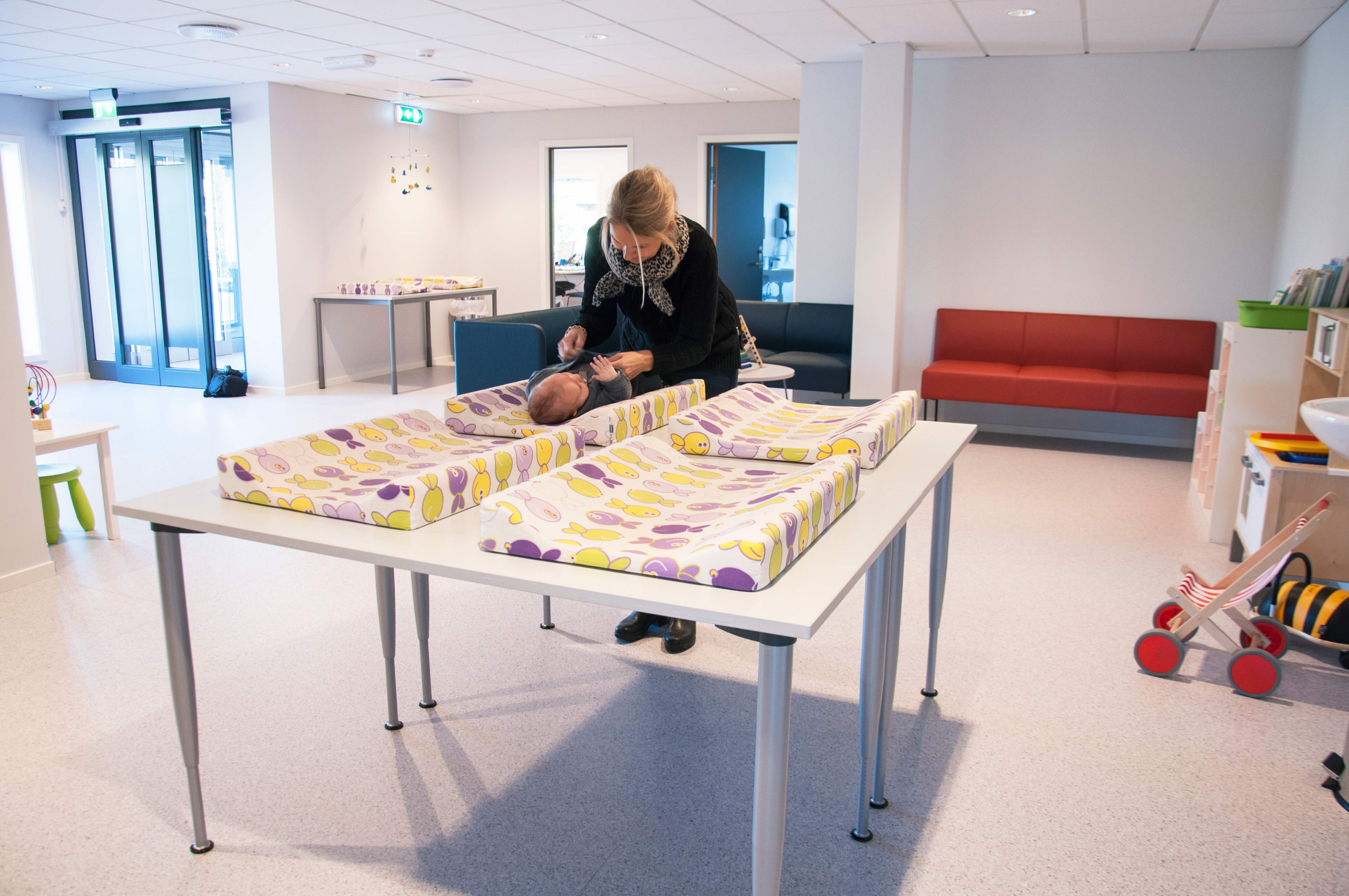 Kolsås helsestasjon bilde inne på stasjonen - stellebrett