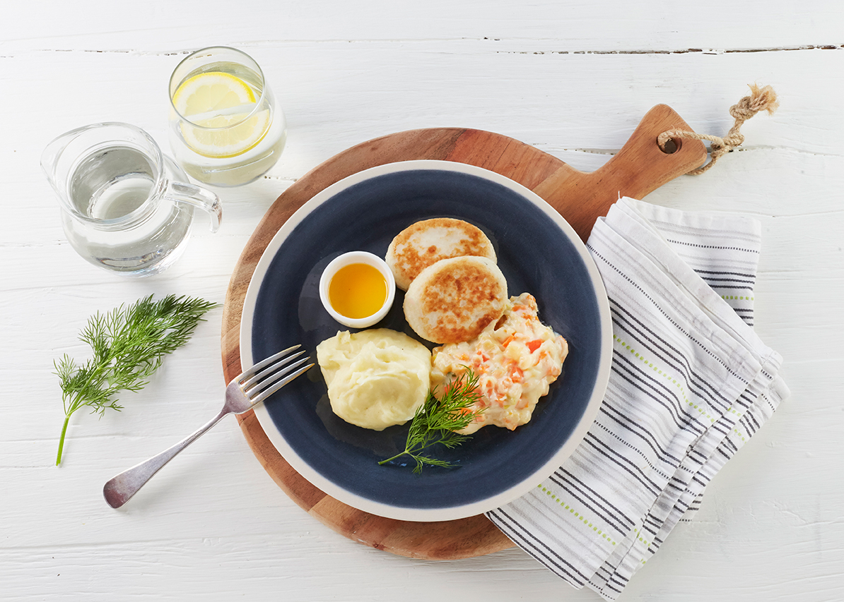 Fiskekarbonader potetmos selleristuing rotbl